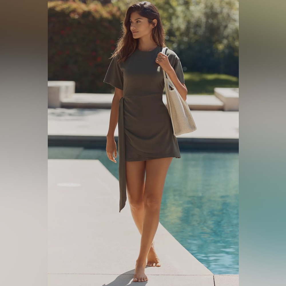 Anthropologie Celandine Short-Sleeve Side-Tie Mini Dress